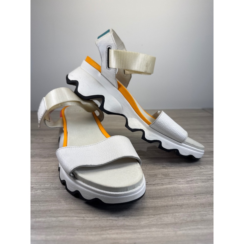 Sorel Kinetic Impact White Leather Strappy Sandals Women's 9.5 Sporty